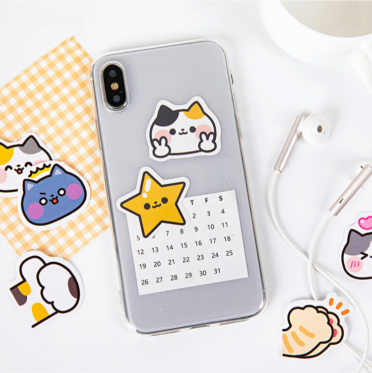 Chủ đề sticker Mèo Biểu Cảm - Hộp 45 miếng dán trang trí sổ tay Bullet Journal - M110