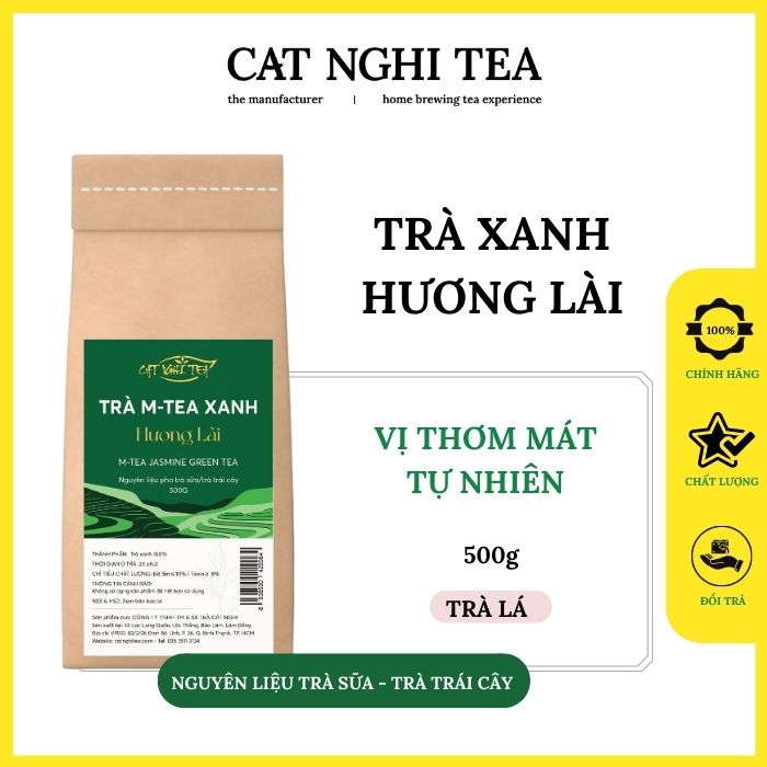 Trà Xanh Hương Lài [500g - Trà Lài vị thơm mát] Trà xanh CAT NGHI TEA, Nguyên liệu pha trà sữa và trà trái cây thơm ngon