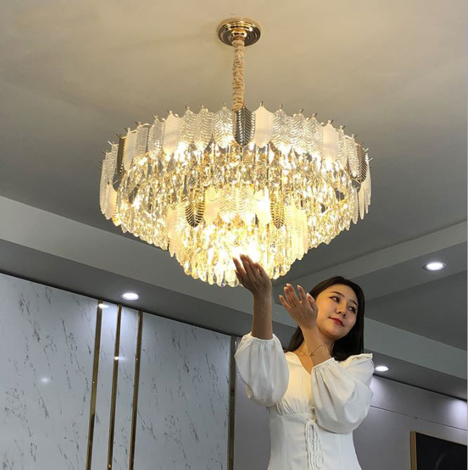 Đèn chùm ERIN pha lê cao cấp trang trí nhà cửa hiện đại, sang trọng