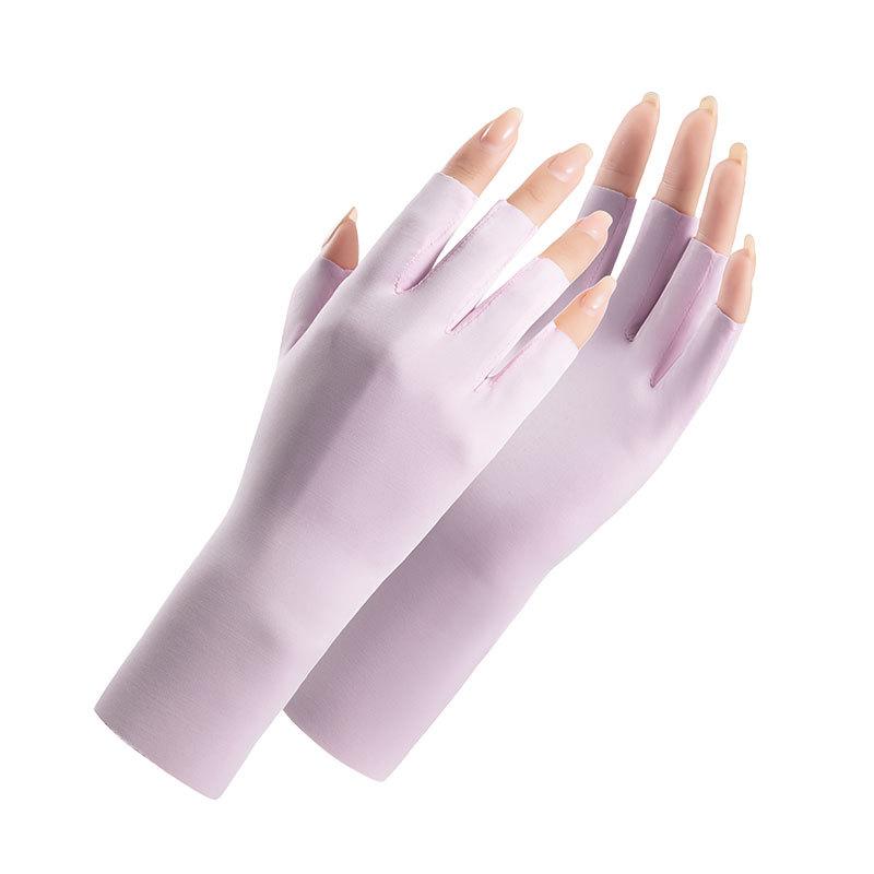 Mùa hè Ice Silk Half Fingerers Găng tay Phụ nữ chống lại những phụ kiện xe đạp câu cá ngoài trời của người lớn thoáng khí Color: 16 Size: One Size