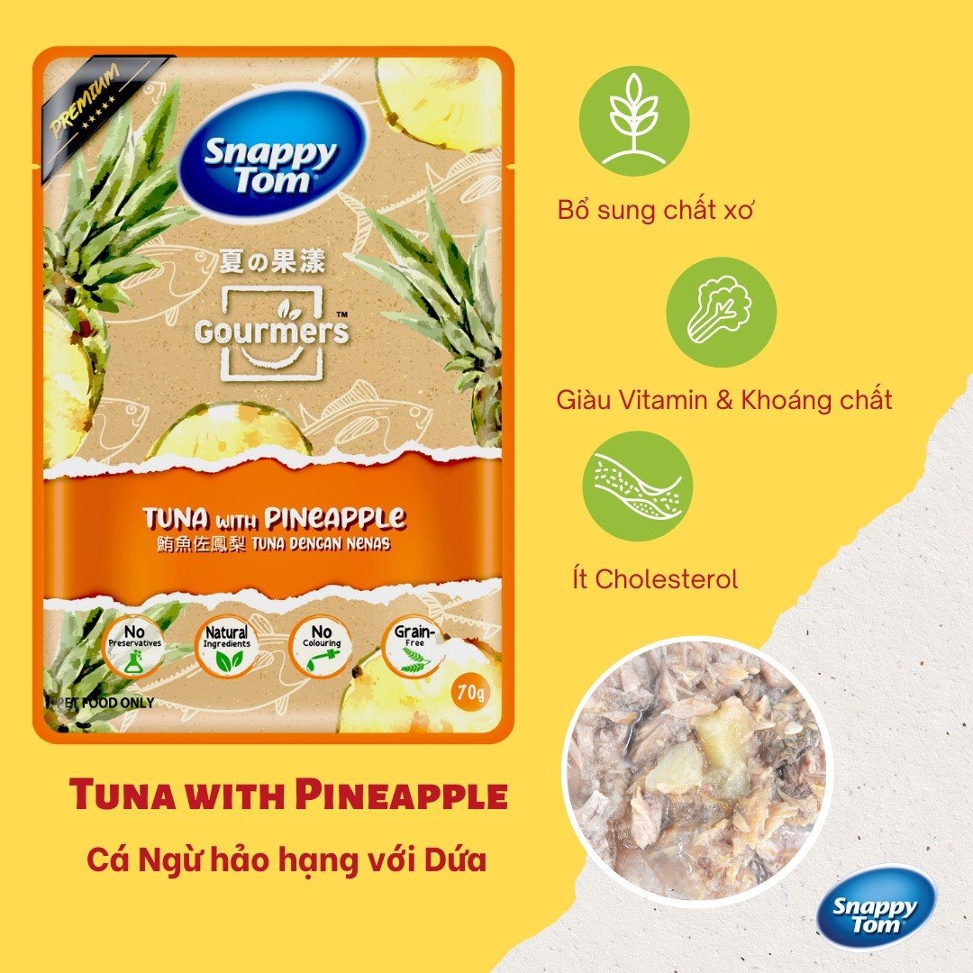 Pate Snappy Tom Trái Cây Gói 70g, Pate Cho Mèo 8 Vị Hấp Dẫn