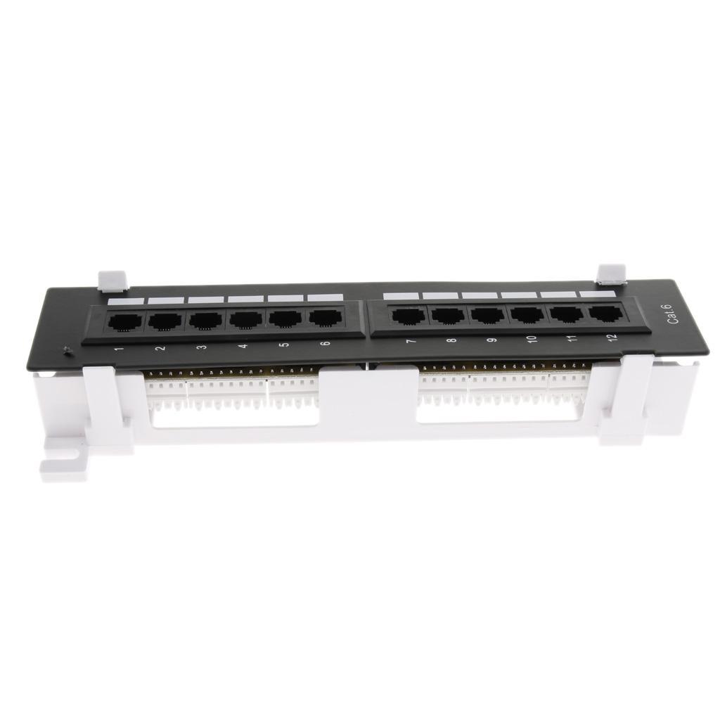 12-port Cat5e/6 UTP LAN Wall Mount Patch Panel Surface Wall Mount Bracket