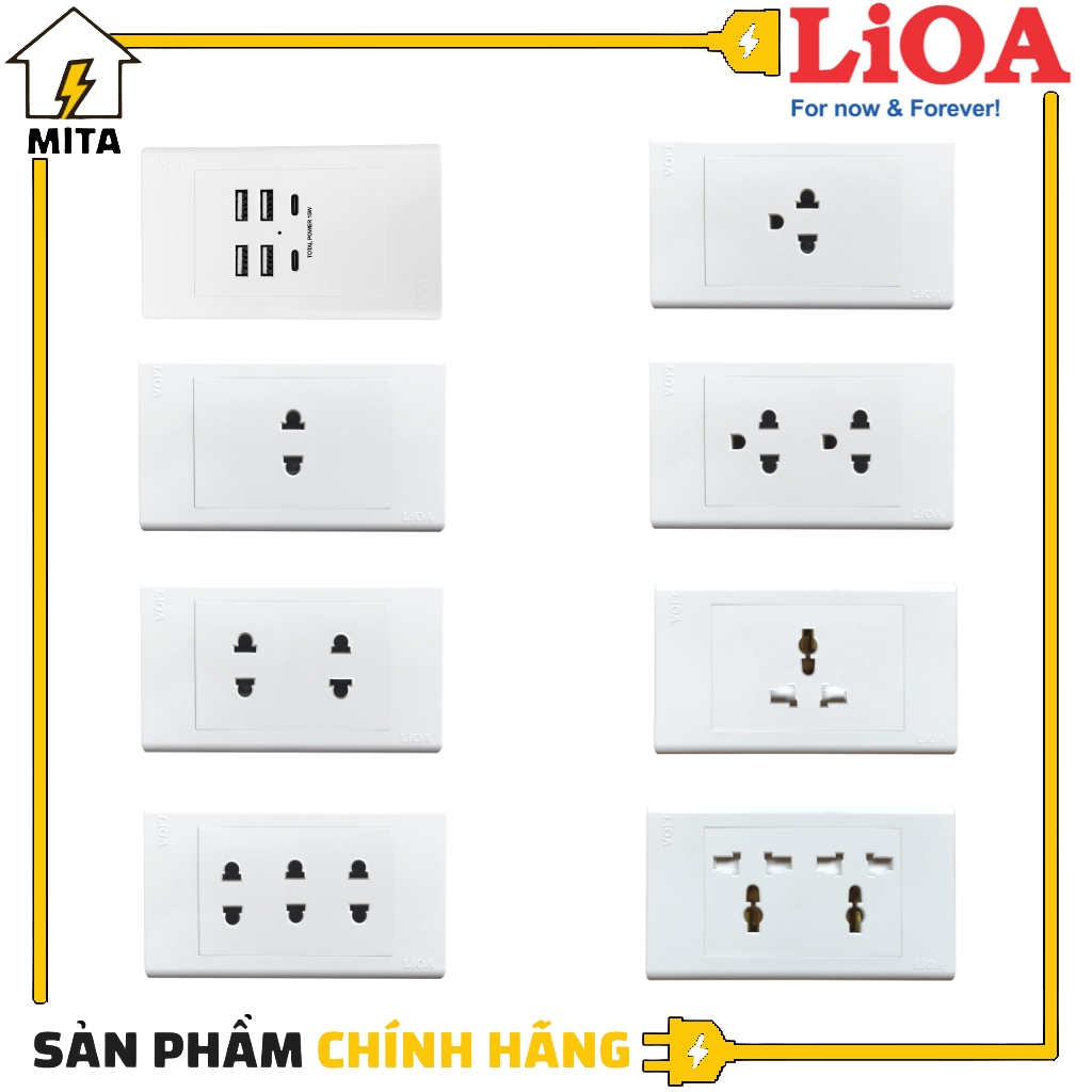 Mặt ổ cắm điện âm tường LiOA