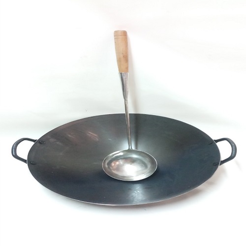 COMBO 1 CHẢO THÉP HAI QUAY+1 VÁ XÀO INOX CAO CẤP.
