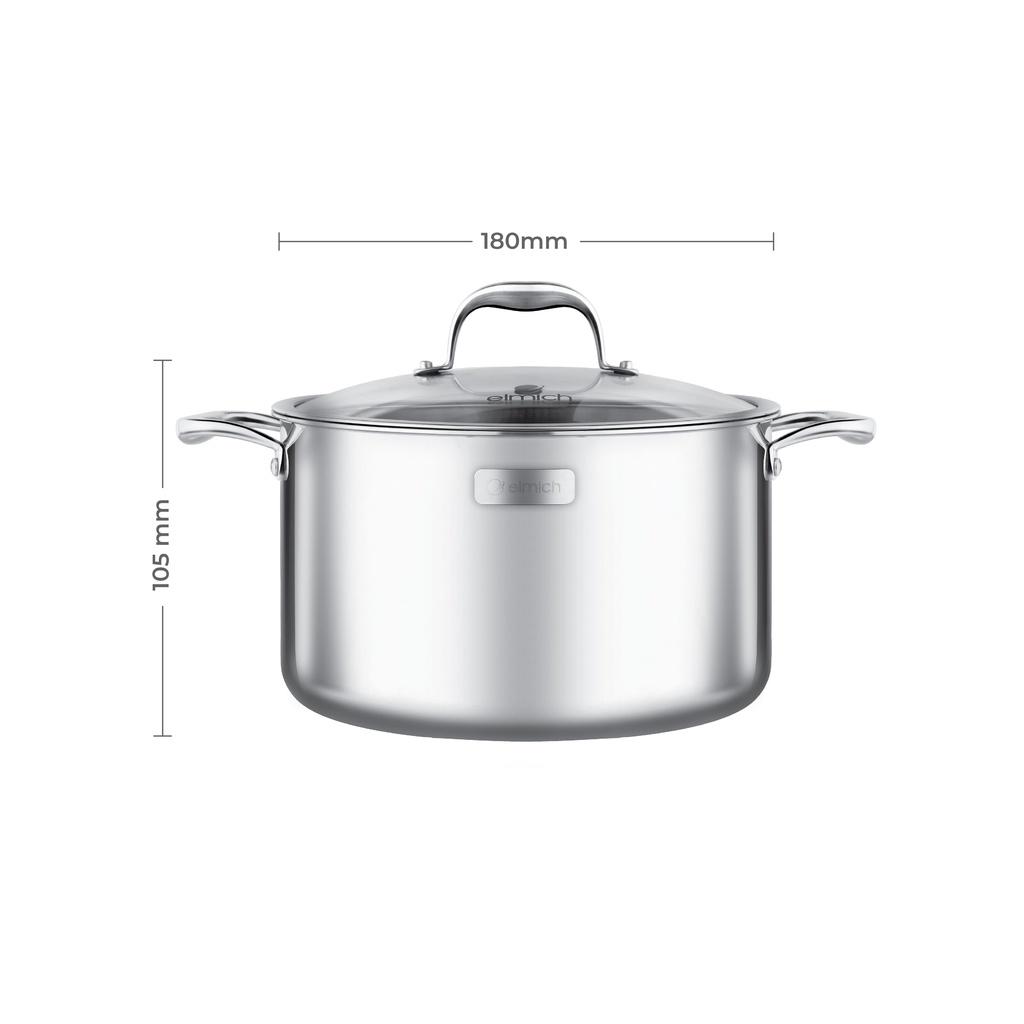Nồi Inox 3 lớp cao cấp đáy liền Elmich Trimax XS EL-3746 size 18cm