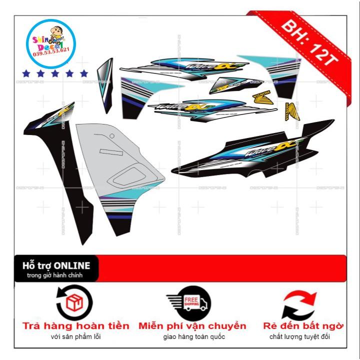 Tem rời wave a 2017 xanh đen