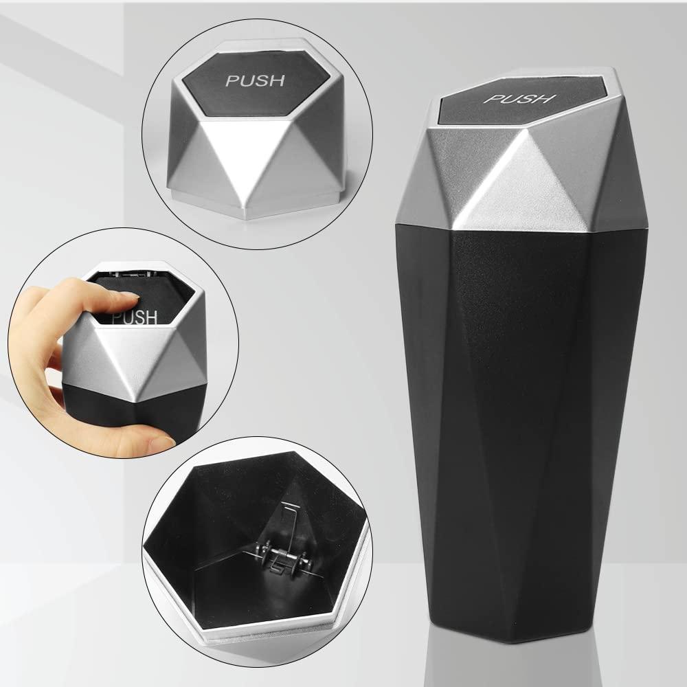 Rác xe có thể với nắp, thùng rác di động có thể lãng phí thùng, giá đỡ cốc, có thể đồ uống đồ uống, thích hợp cho ô tô, phòng ngủ, văn phòng
