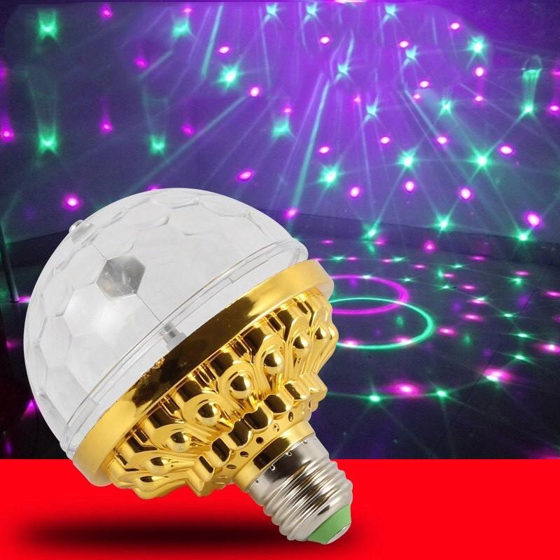 Đèn LED Xoay 7 Màu Nhiều Hiệu Ứng Tia Chớp Nhấp Nháy Theo Tiếng Nhạc, Đổi Màu, An Toàn Khi Sử