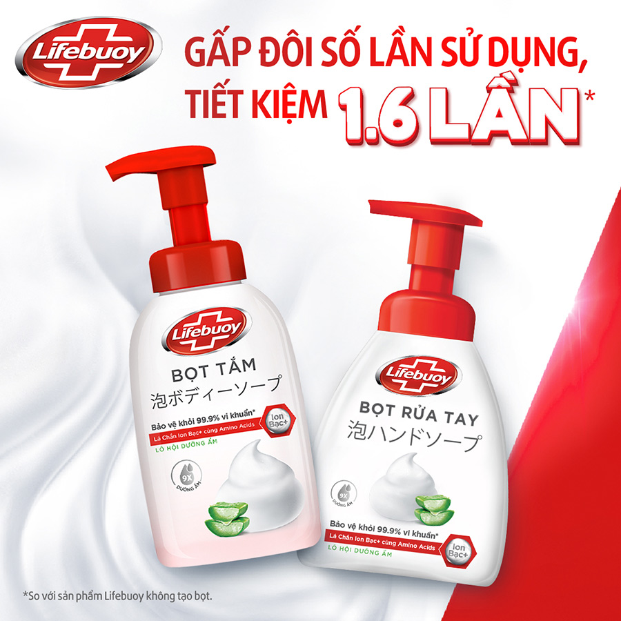 Combo bọt tắm &amp; bọt rửa tay Lifebuoy Lô Hội Dưỡng Ẩm