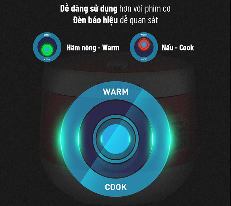 Nồi cơm điện Nagakawa NAG0101 - Màu Đỏ - Hàng chính hãng