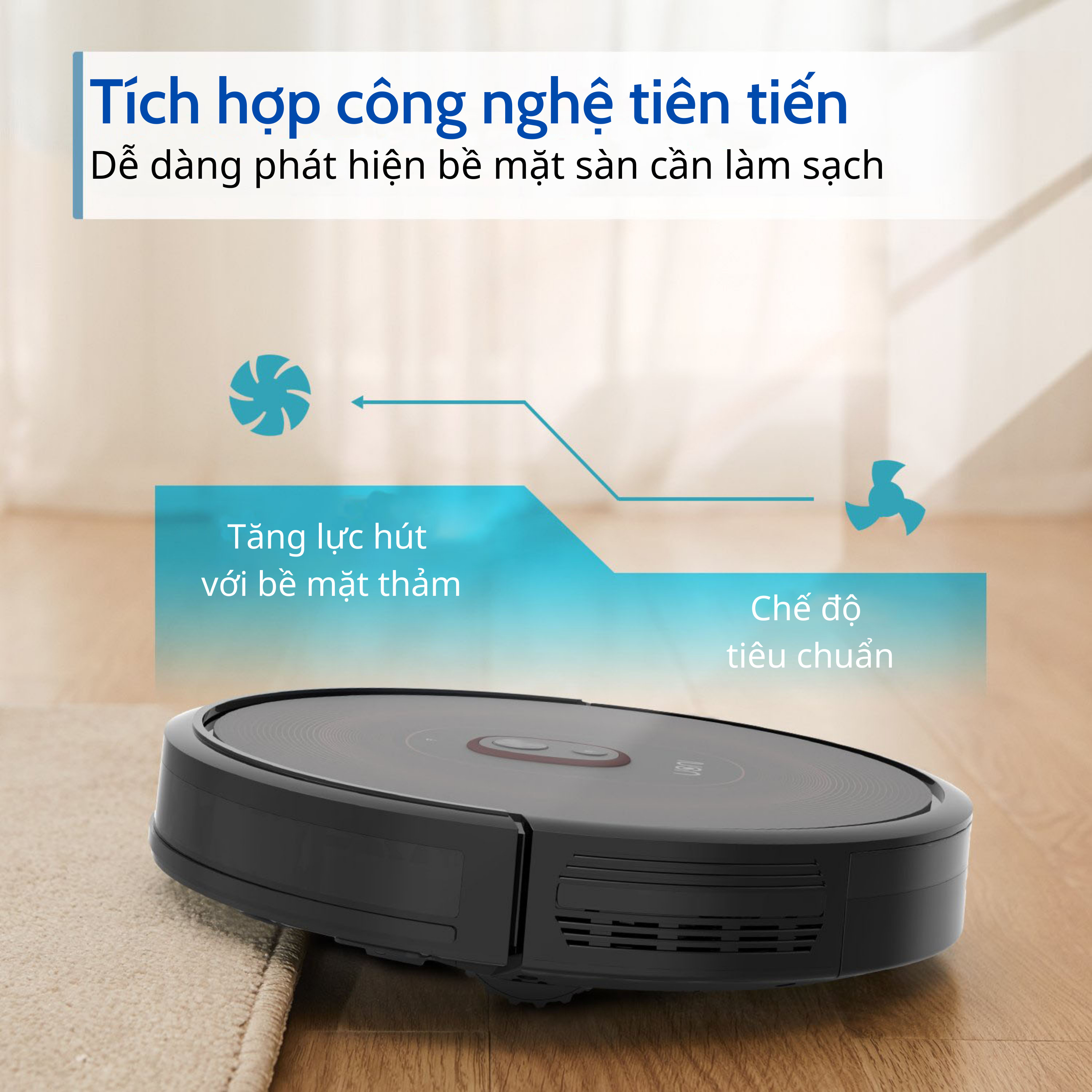 Robot hút bụi lau nhà thông minh thương hiệu Nhật Bản UONI S1 - Hàng chính hãng