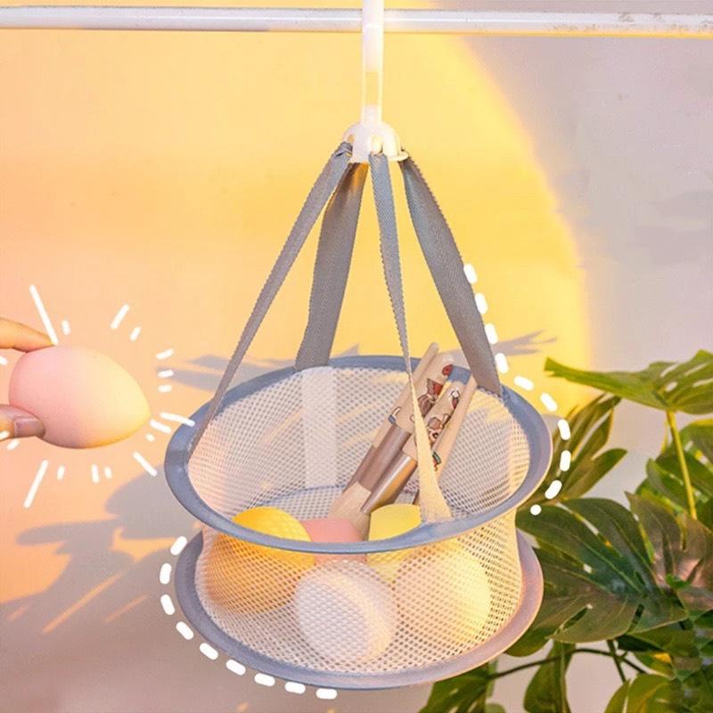 Túi lưới phơi cọ trang điểm GECOMO phơi mút, túi phơi gấp gọn có móc treo xoay - Hity Beauty