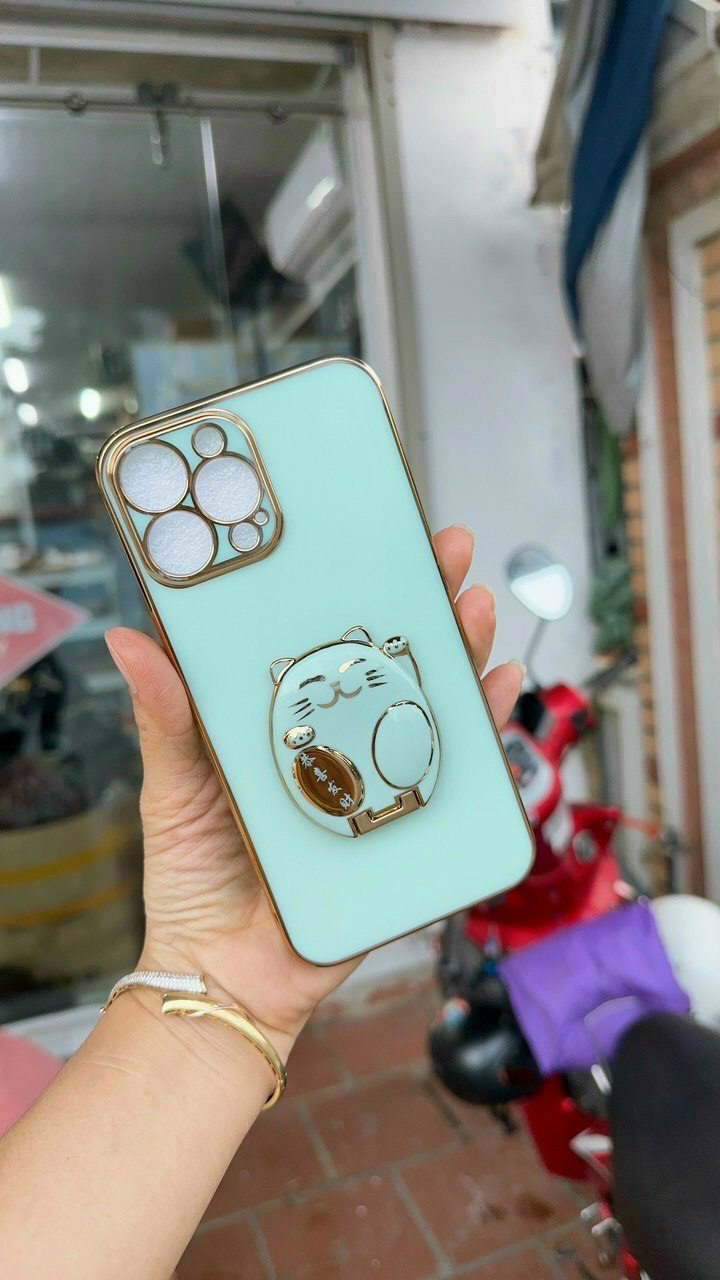 Ốp Điện Thoại Mèo Thần Tài Kèm IRing Dành Cho iphone 14 promax, 13 promax, 12 promax, 11 promax, xmax_A143