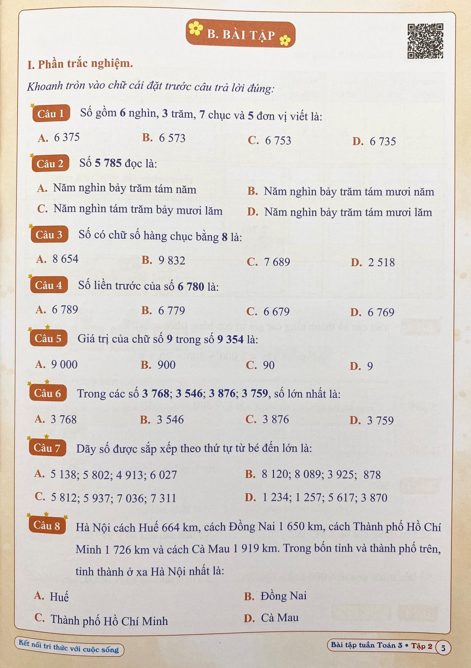 Combo Bài tập hàng ngày, Bài Tập Tuần, Đề Kiểm Tra Toán và Tiếng Việt Lớp 3 - Kỳ 2 - Kết nối (6 quyển)