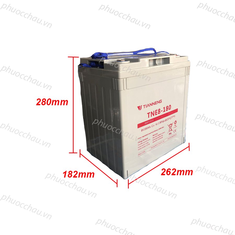 Ắc Quy Thiên Năng Tianneng TNE8-180C , ắc quy dùng cho xe điện, xe golf, xe chà sàn