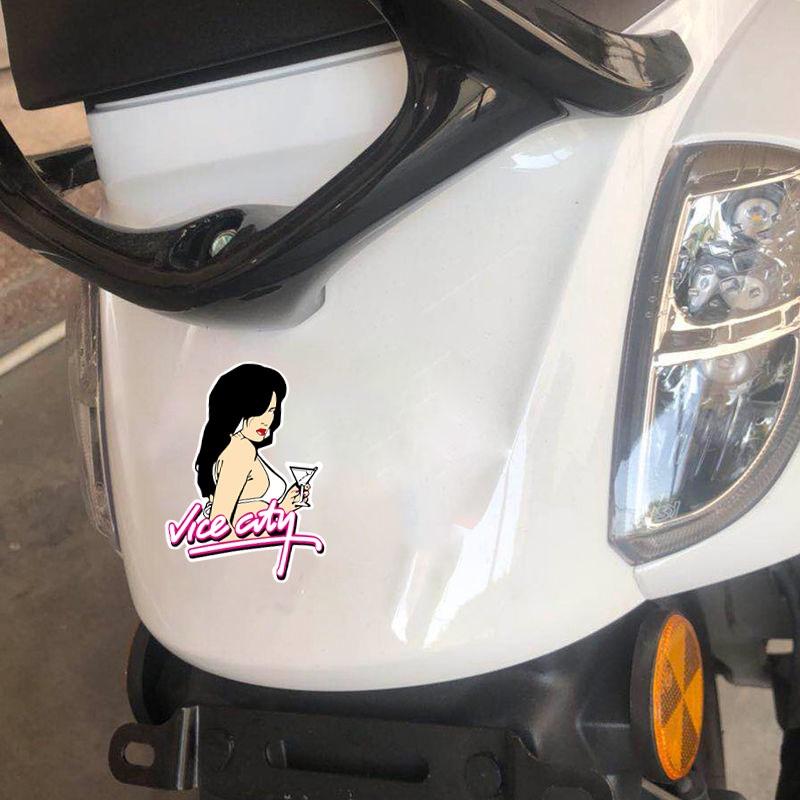 JDM Game Girl Sticker Beauty Phản chiếu Xe máy Decal dán xe sửa đổi