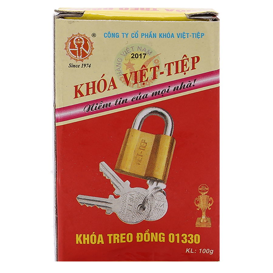 Ổ Khoá Việt Tiệp Đồng 51 x 33 Ống Phi 6Ly ( Khoá Chìa )