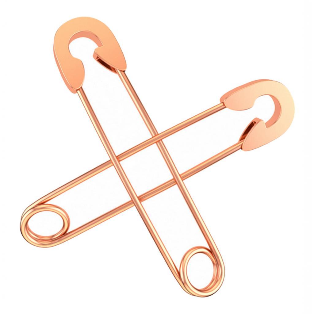 2xStylish Earrings Punk Safety Pin Earrings Ear Piercing Jewelry Rose Gold