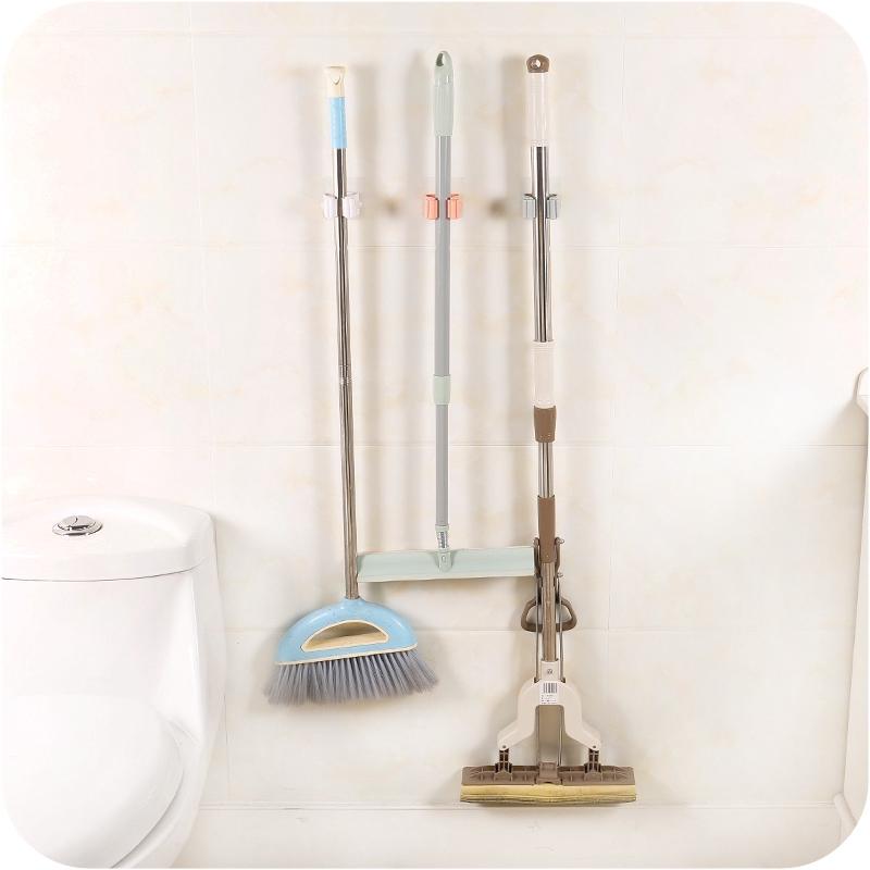 Móc dán tường treo đồ chổi lau nhà chịu lực chắc chắn nhựa PP cao cấp