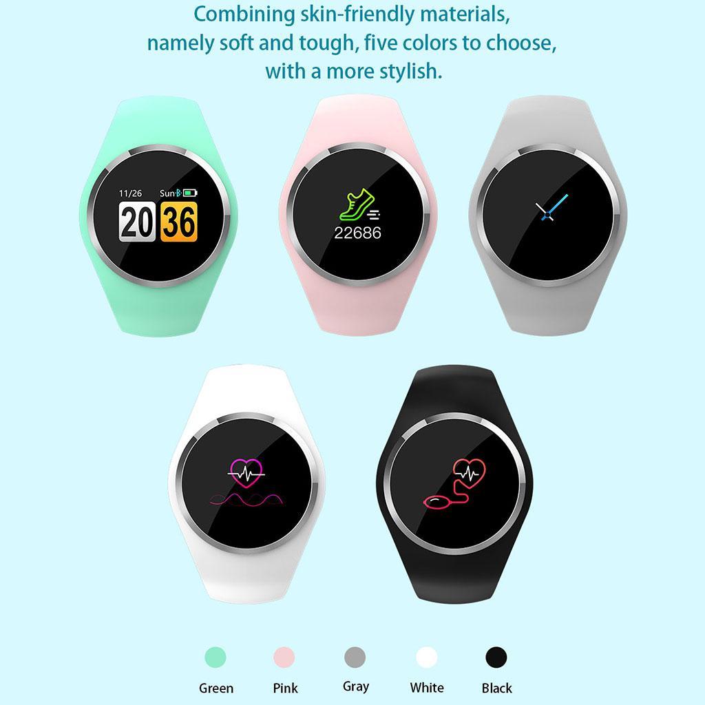 Smart Watch Fitness Tracker Bracelet Heart Rate Monitor Wristband IP67 Black