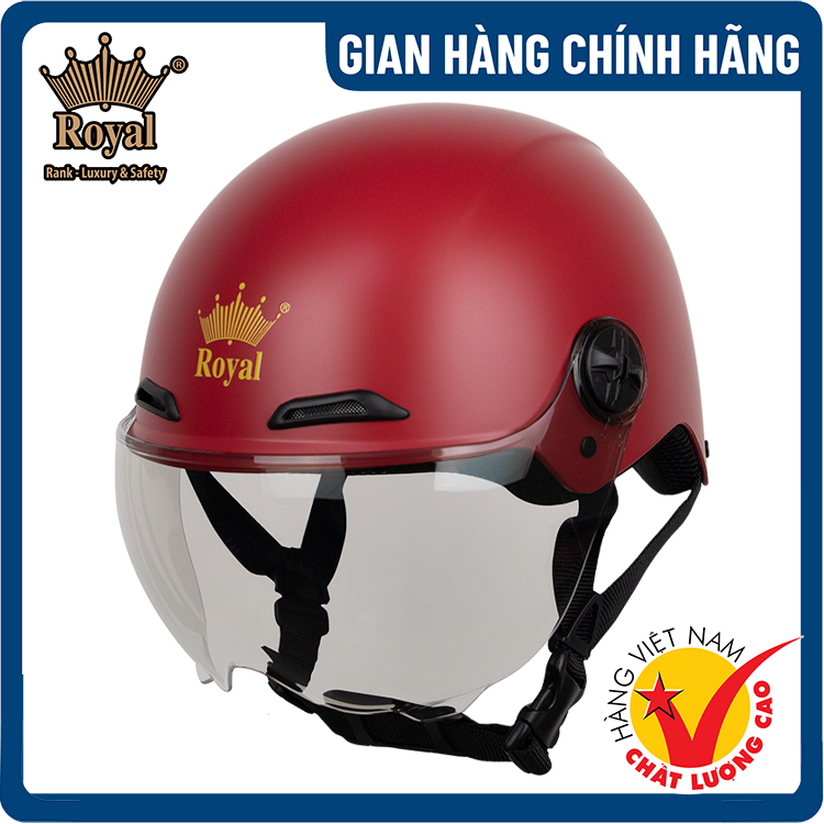 Mũ Bảo Hiểm 1/2 Royal Có Kính M159K - Hàng Chính Hãng, Bảo Hành 12 Tháng