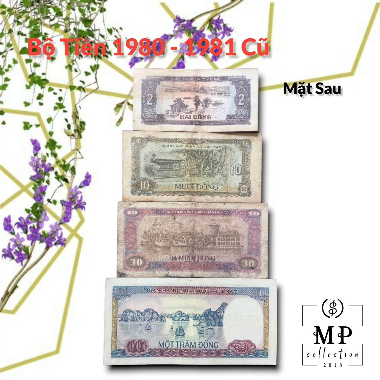 Bộ tiền cổ Việt Nam 4 tờ bao cấp năm 1980 - 1981