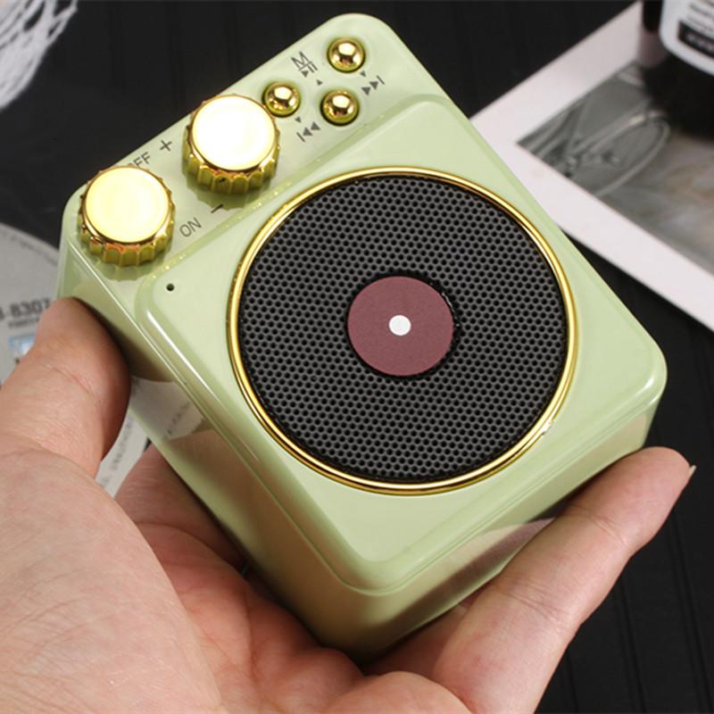 Maoshanwang Phonograph T10 loa bluetooth mini Audio Audio Retro không dây không dây retro loa. Color: green Woofer Size/Full-Range Size: 5.25"  Tweeter Size: 4.5"