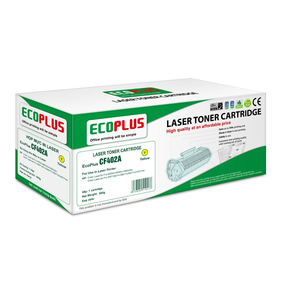 Mực in laser màu vàng EcoPlus CF402A (Hàng chính hãng)