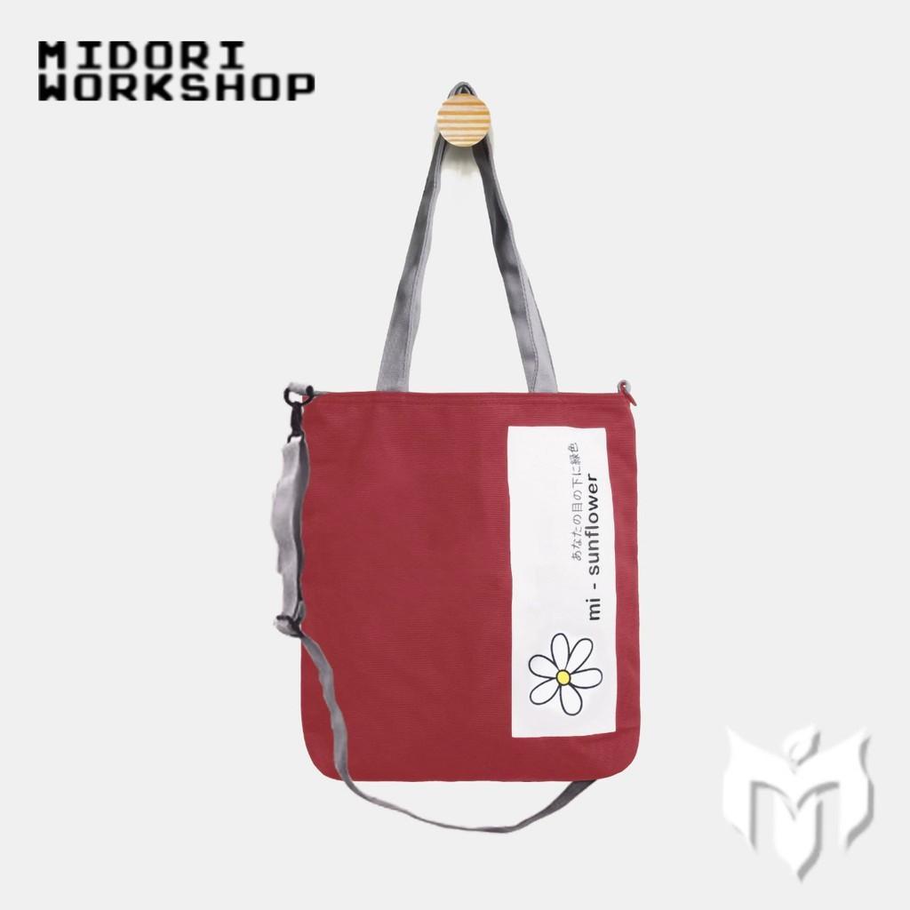 Túi tote đeo chéo mini nữ MIDORI DESIGN siêu bền đẹp 100% cotton tiện lợi