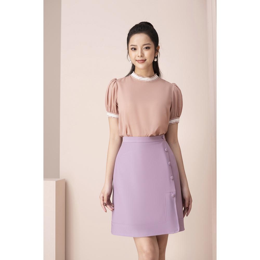 Áo Sơ Mi Thiết Kế Nữ Cao Cấp LUPERI LFSM1204 Dáng Suông, Bo Tay, Cổ Tròn, Phù Hợp Với Nhiều Loại Trang Phục