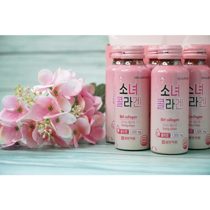 HỘP 10 CHAI - GIRL COLLAGEN - Nước uống bổ sung Collagen và Vitamin C Hàn Quốc Hương Táo ILYANG PHARM