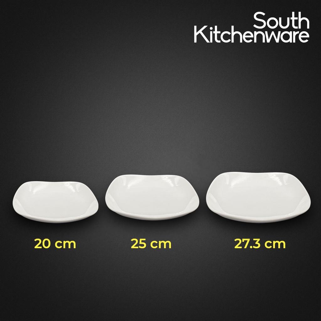Dĩa vuông sâu 20cm, 25cm, 27.3cm Anh Vũ Lys Trắng Ngà sứ tráng men cao cấp Minh Long