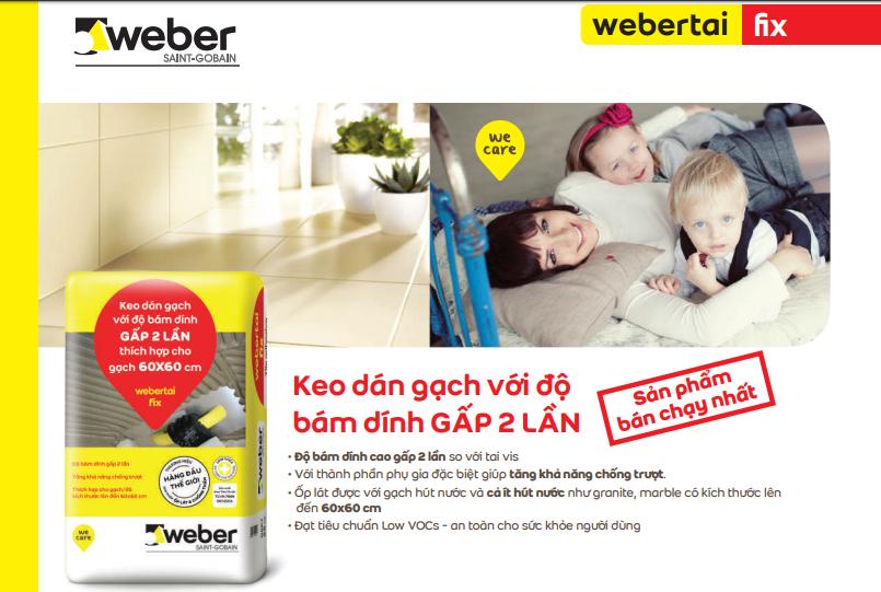 Keo dán gạch Weber Taifix  với độ bám dính GẤP 2 LẦN (02 màu xám và màu trắng)