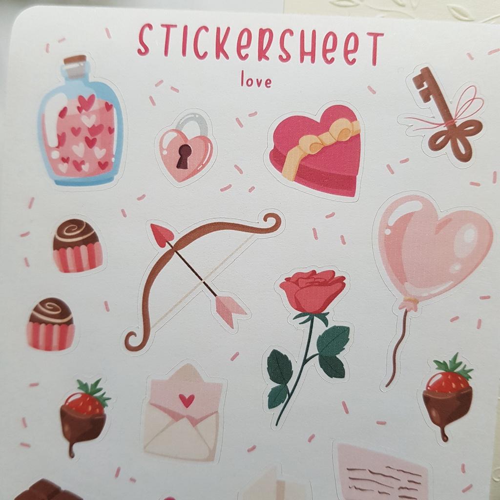 Sticker Sheet LOVE  Chuyên dán sổ  Bullet Journal Stickers, Valentine's Day Sticker, Love Stickers - CẮT SẴN