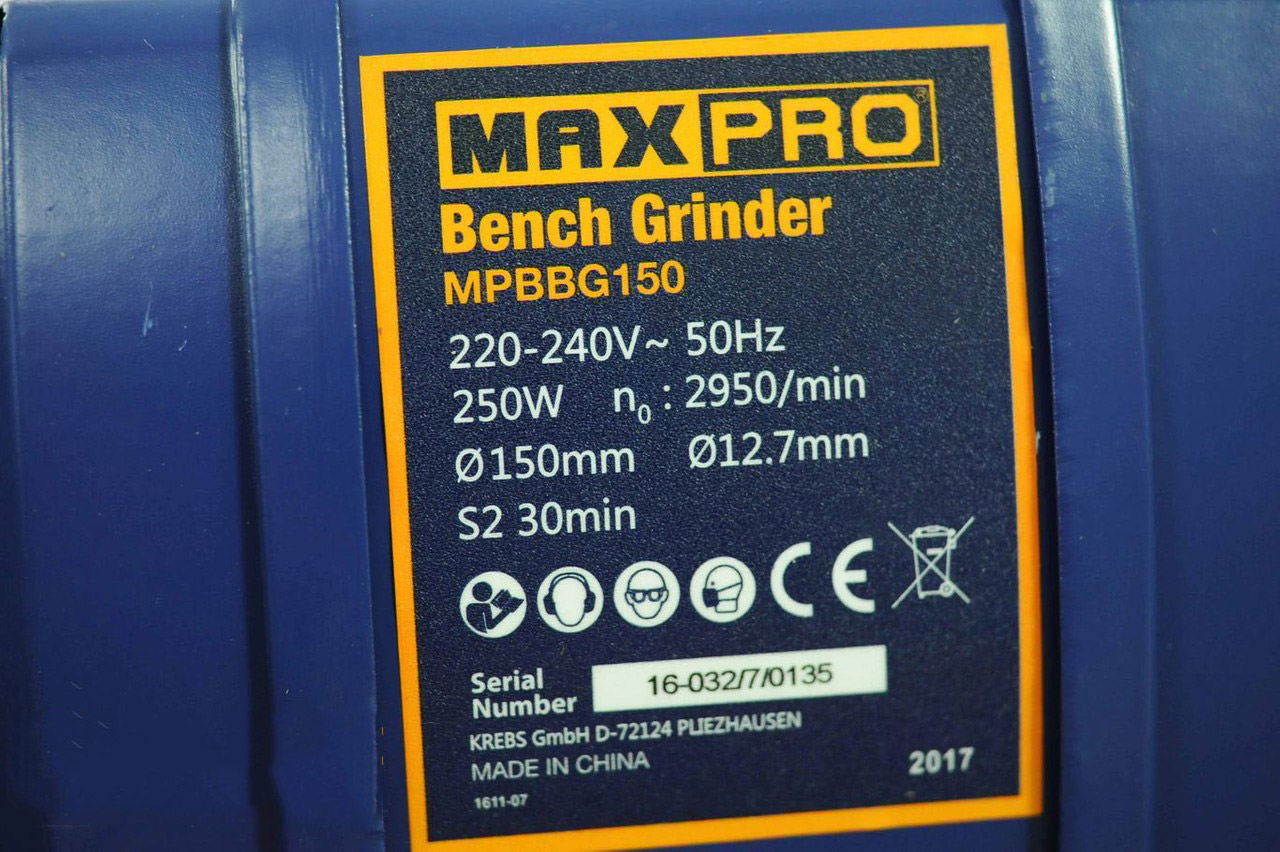 150mm Máy mài bàn hai đá 250W Maxpro MPBBG150