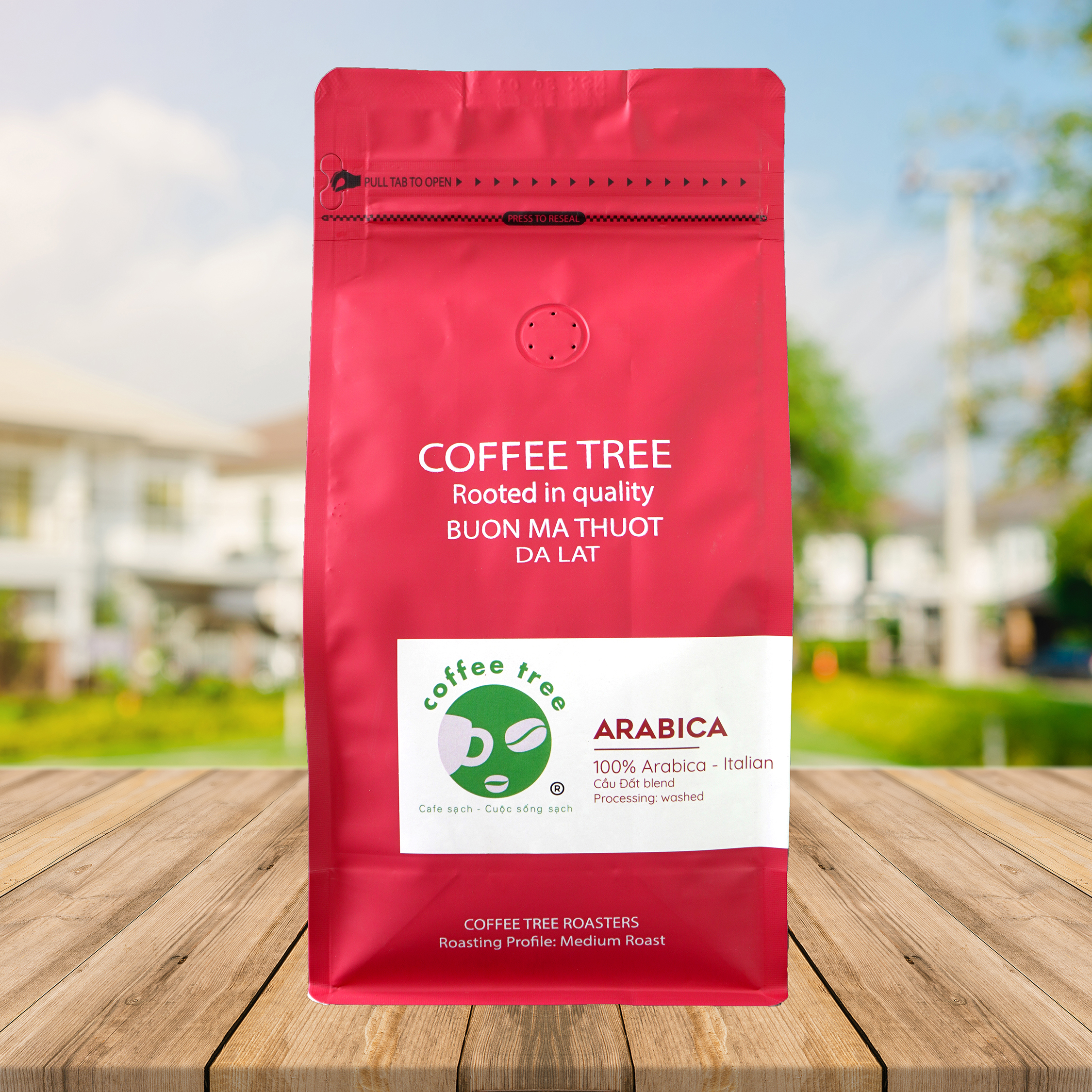 Cà phê bột Arabica Cầu Đất 500g nguyên chất 100% Coffee Tree  thơm nồng, vị nhẹ, gu tây