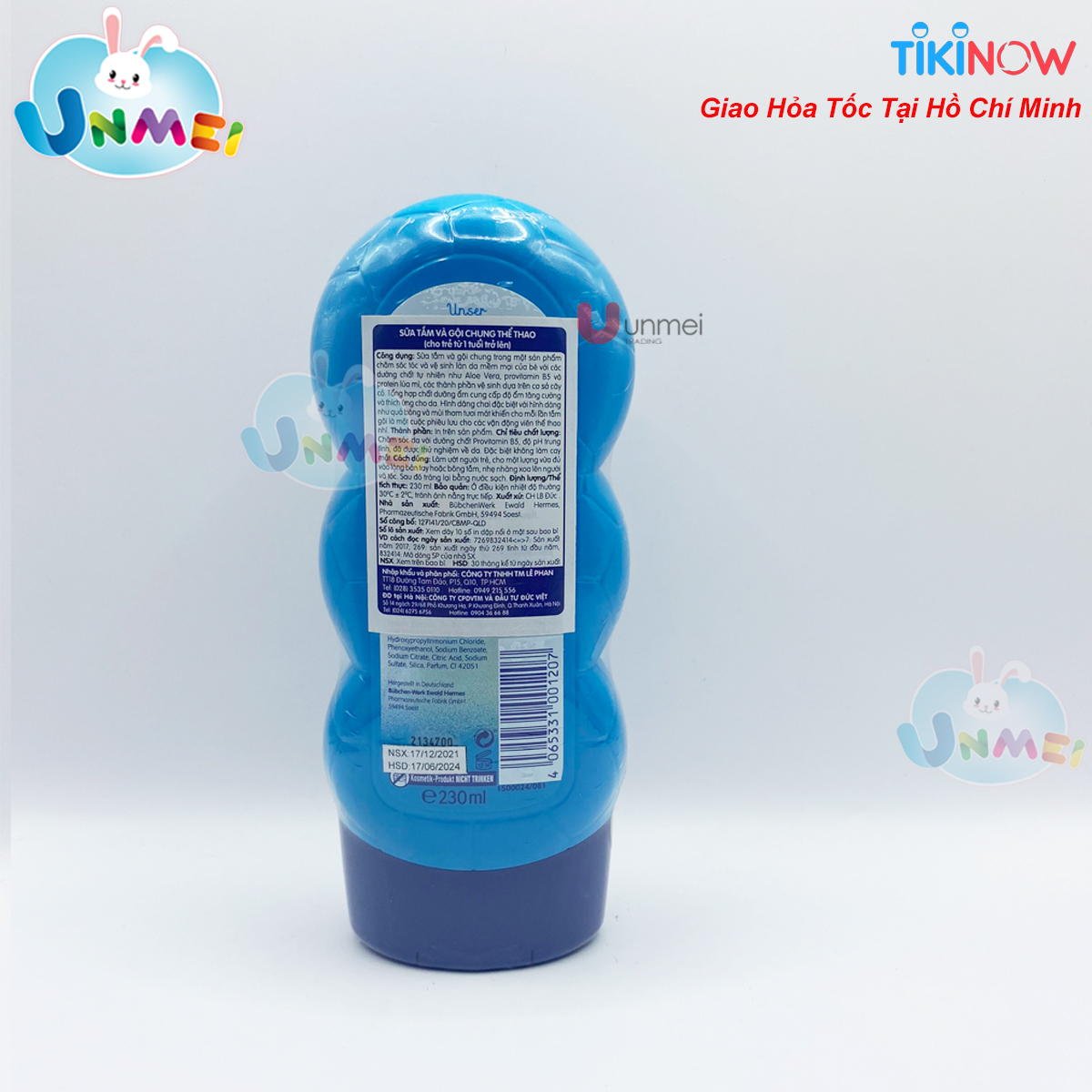 Sữa tăm gội Bubchen thể thao 230ml dành cho bé từ 1 tuổi trở lên