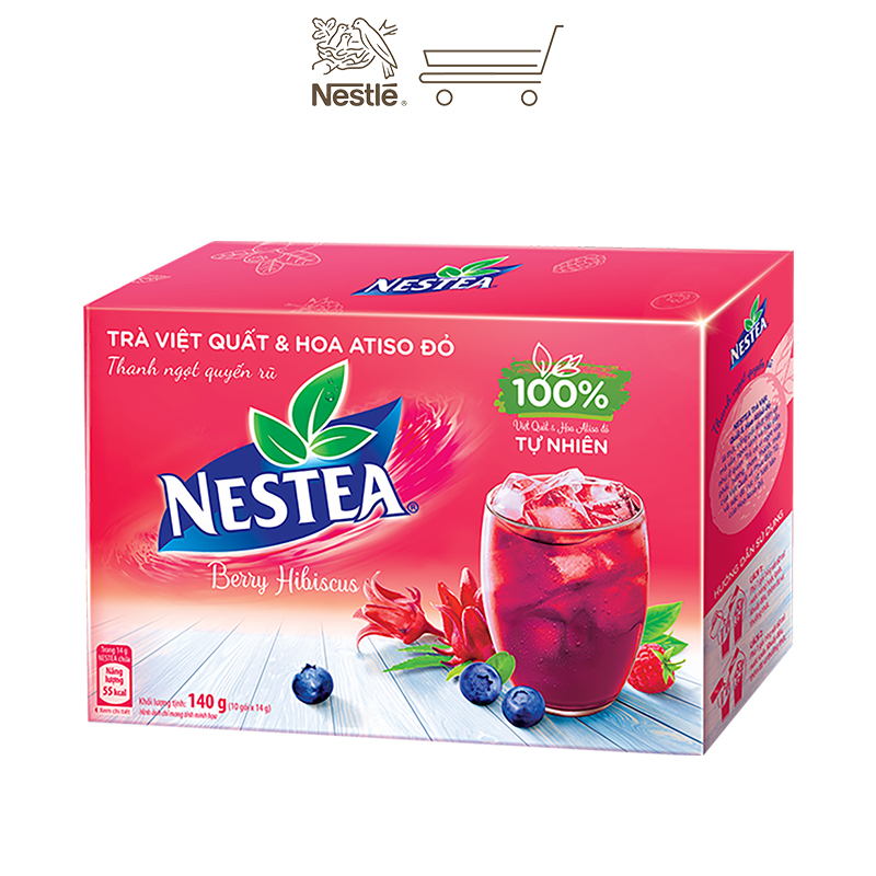 Combo 2 hộp trà việt quất và hoa atiso đỏ Nestea (10 gói x 14g)