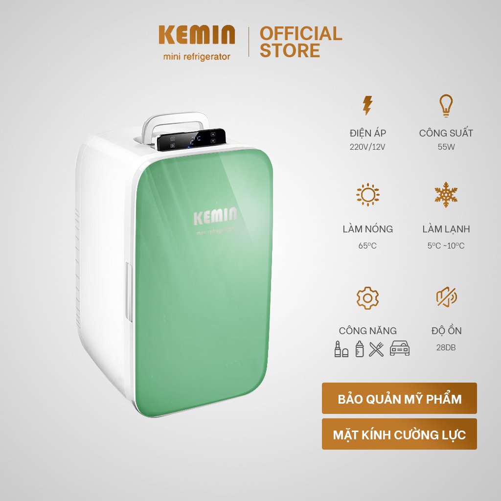 Tủ Lạnh Mini KEMIN 25L Chính Hãng - Chỉnh Nhiệt - màu Xanh