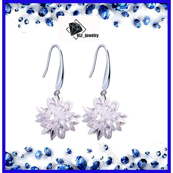 SALE ️️- BÔNG TAI BẠC NỮ - BÔNG TAI BÔNG TUYẾT PHA LÊ SIÊU ĐẸP SIÊU SANG CHẢNH