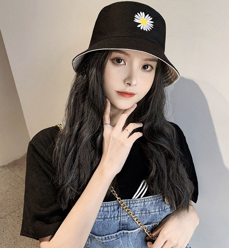 Mũ Vành Nhỏ, Mũ Bucket Hoa Cúc, Mũ Bucket Cụp Phong Cách Swag Siêu Xinh MD07