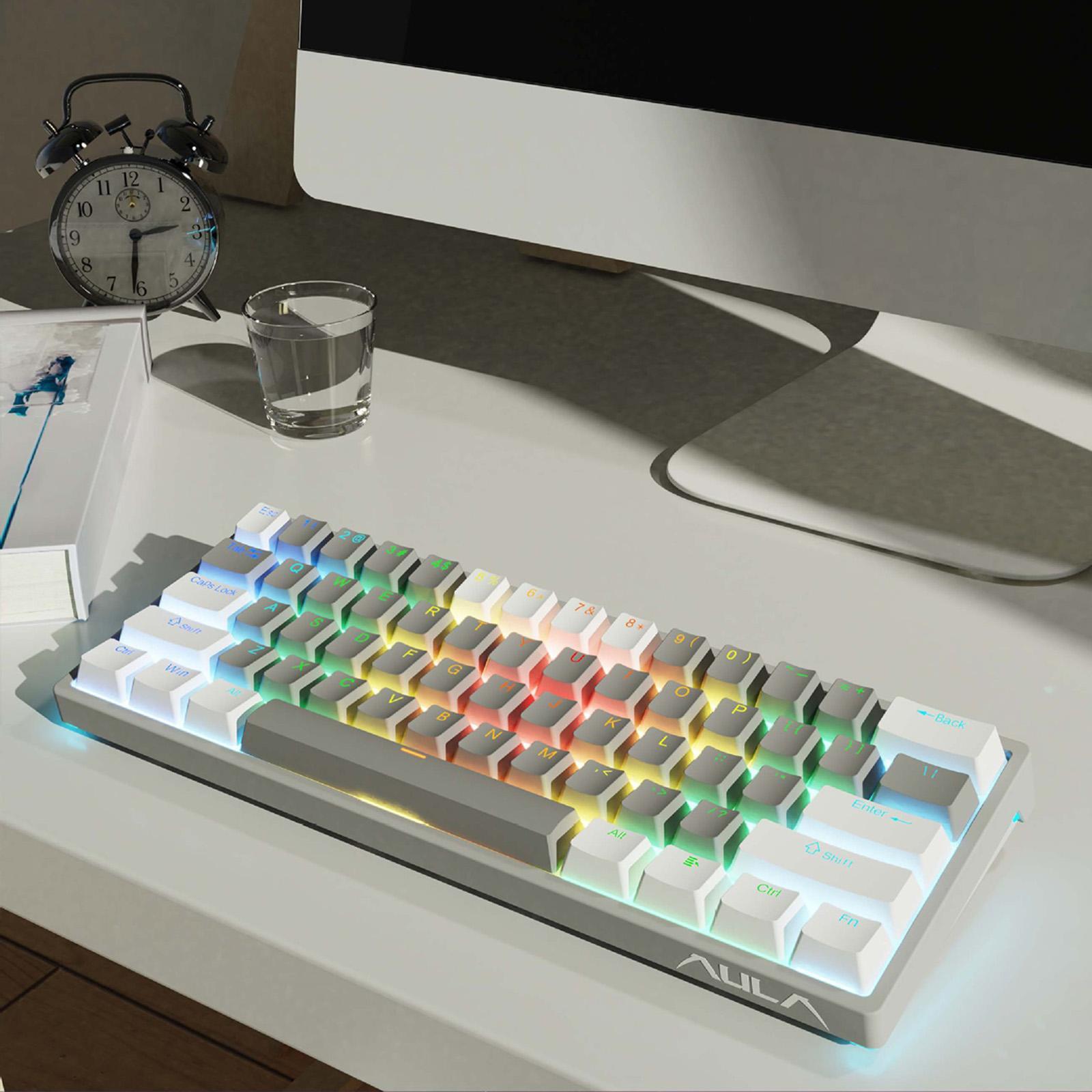 Mechanical Gaming Keyboard Clear Characters Hot Swappable for Desktop Laptop