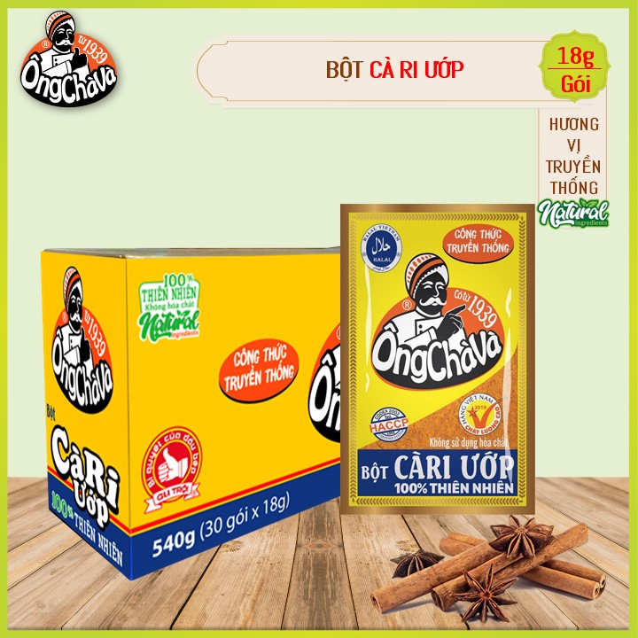 Lốc 30 Gói Bột Cà Ri Ướp Ông Chà Và 18g (Curry Powder)