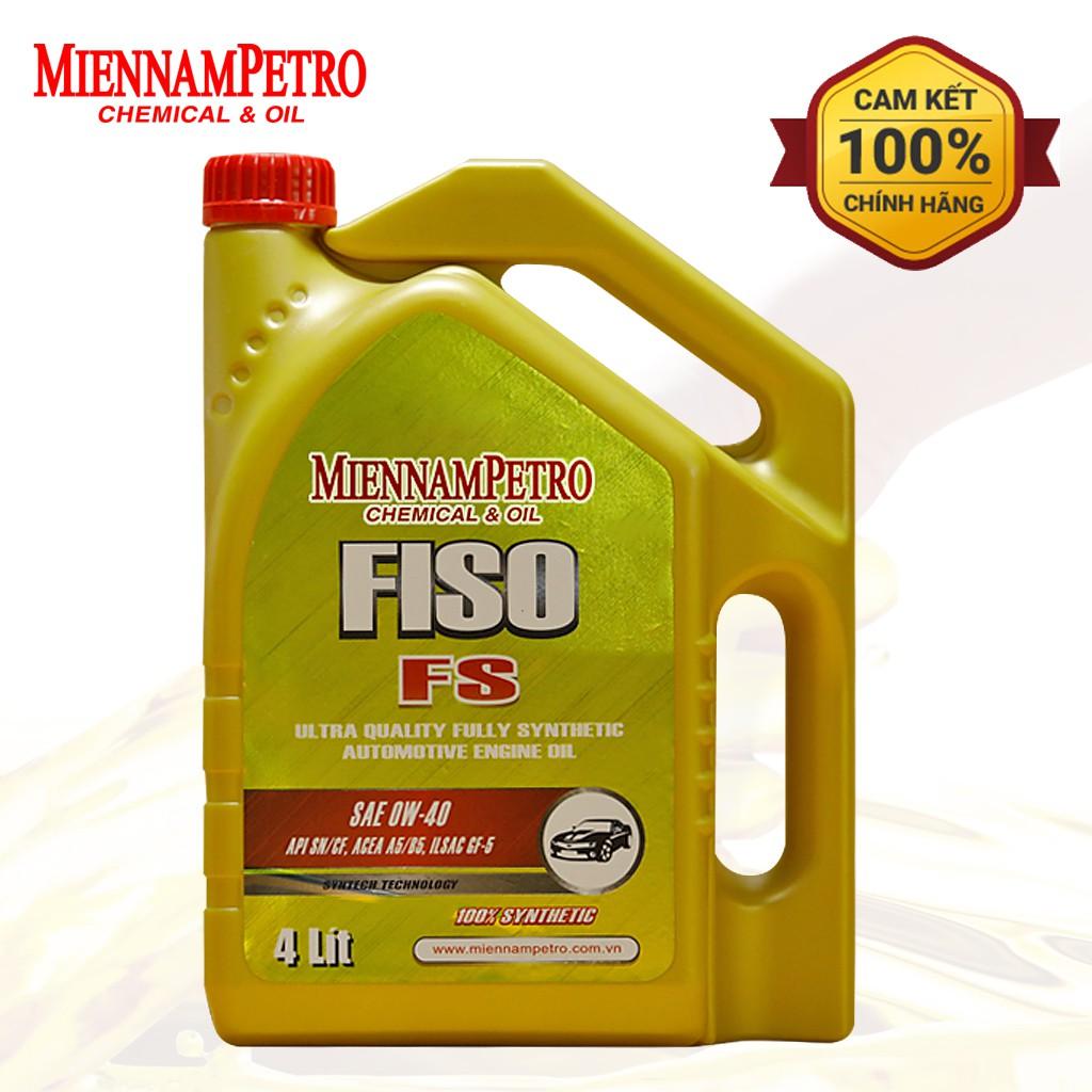 Dầu Nhớt Tổng Hợp MiennamPetro Fiso FS SAE 0W-40 API SN/CF 4L Bảo Vệ Và Tăng Hiệu Suất Động Cơ Xe Ô Tô Siêu Hạng