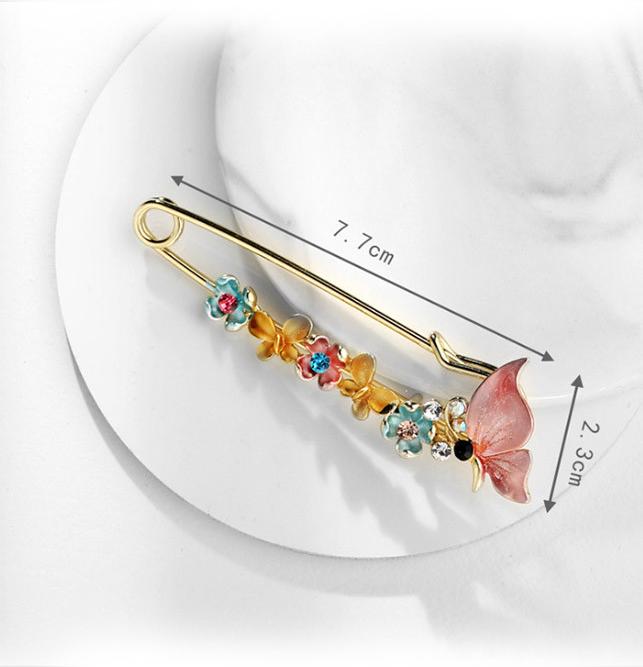 Cài áo bướm xinh đính đá lấp lánh BHC1