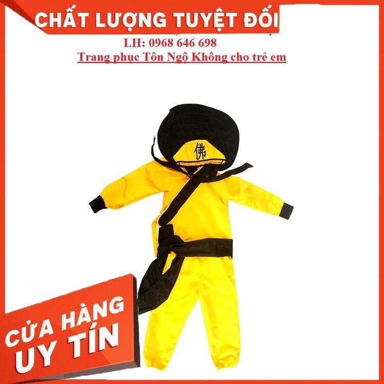 Bộ đồ Tôn Ngộ Không trẻ Em bản màu vàng đầy đủ Ảnh Thật