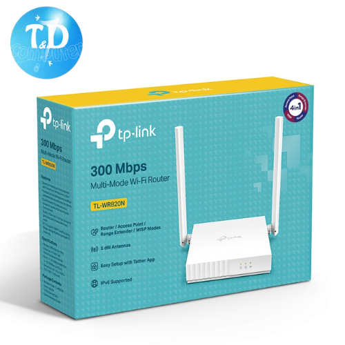 Bộ phát WiFi TP-Link TL-WR 820N (Chuẩn N/ 300Mbps/ 2 Ăng-ten ngoài/ 15 User) - Hàng chính hãng FPT phân phối