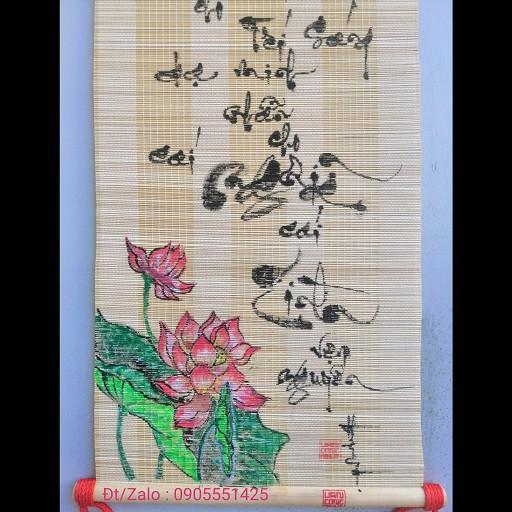 Mành tre thư pháp vẽ tay về chữ TÂM và NHẪN. Quà tặng tân gia, khai trương,ông bà,cha mẹ,bạn bè, đối tác.Quà biếu tết.