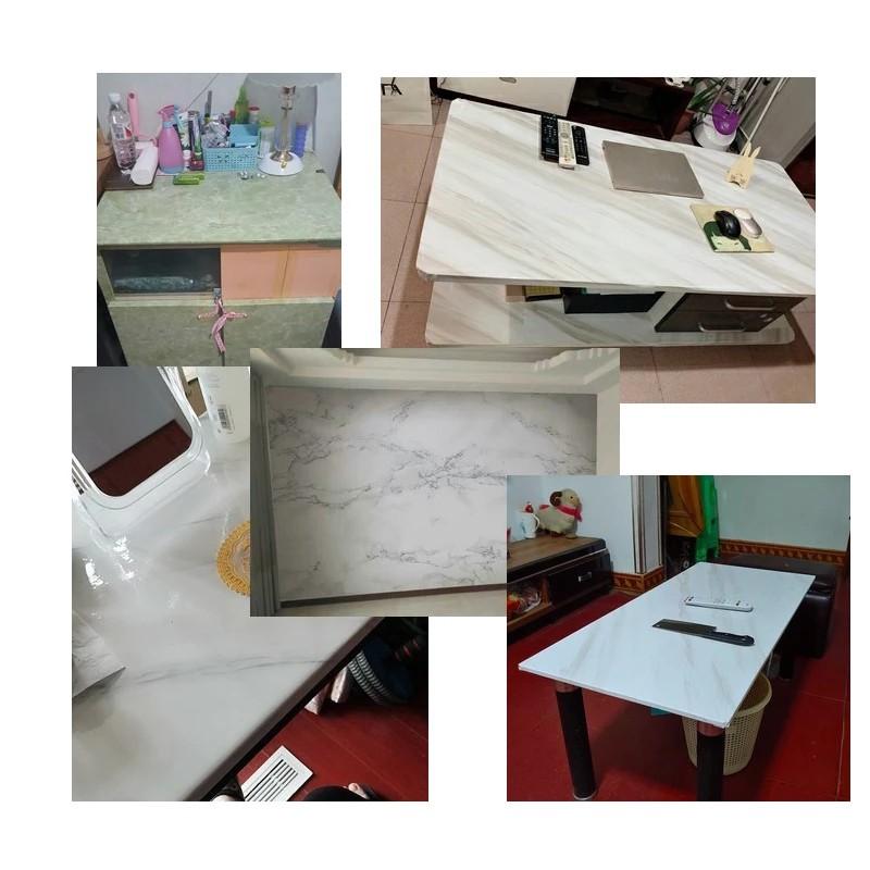 Miếng Dán Trang Trí Tường Chống Dầu Mỡ Họa Tiết Đá Cẩm Thạch