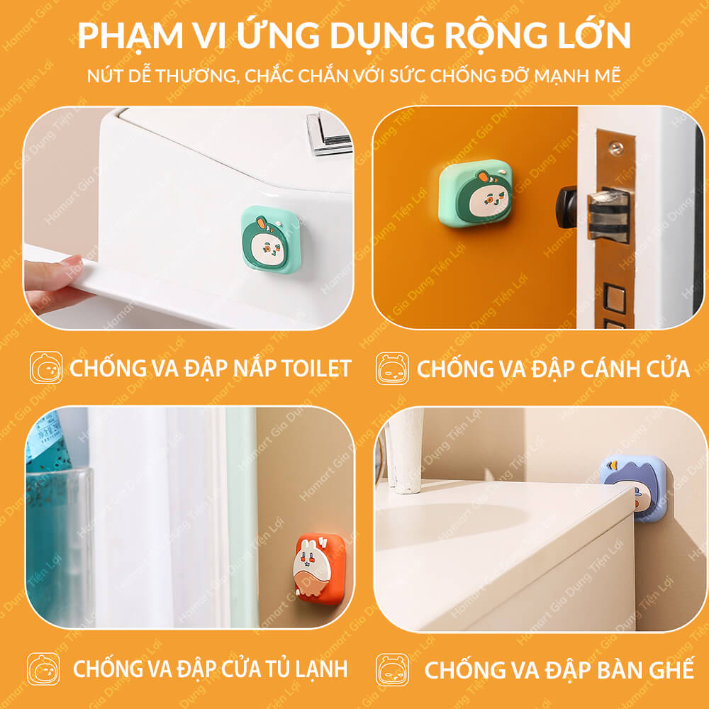 Nút Chống Va Đập Cửa Dán Bảo Vệ Tường Hamart Keo 3M Siêu Dính Chống Ồn Cao Cấp